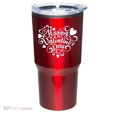 Happy Valentines Day Shaped Heart Tumbler