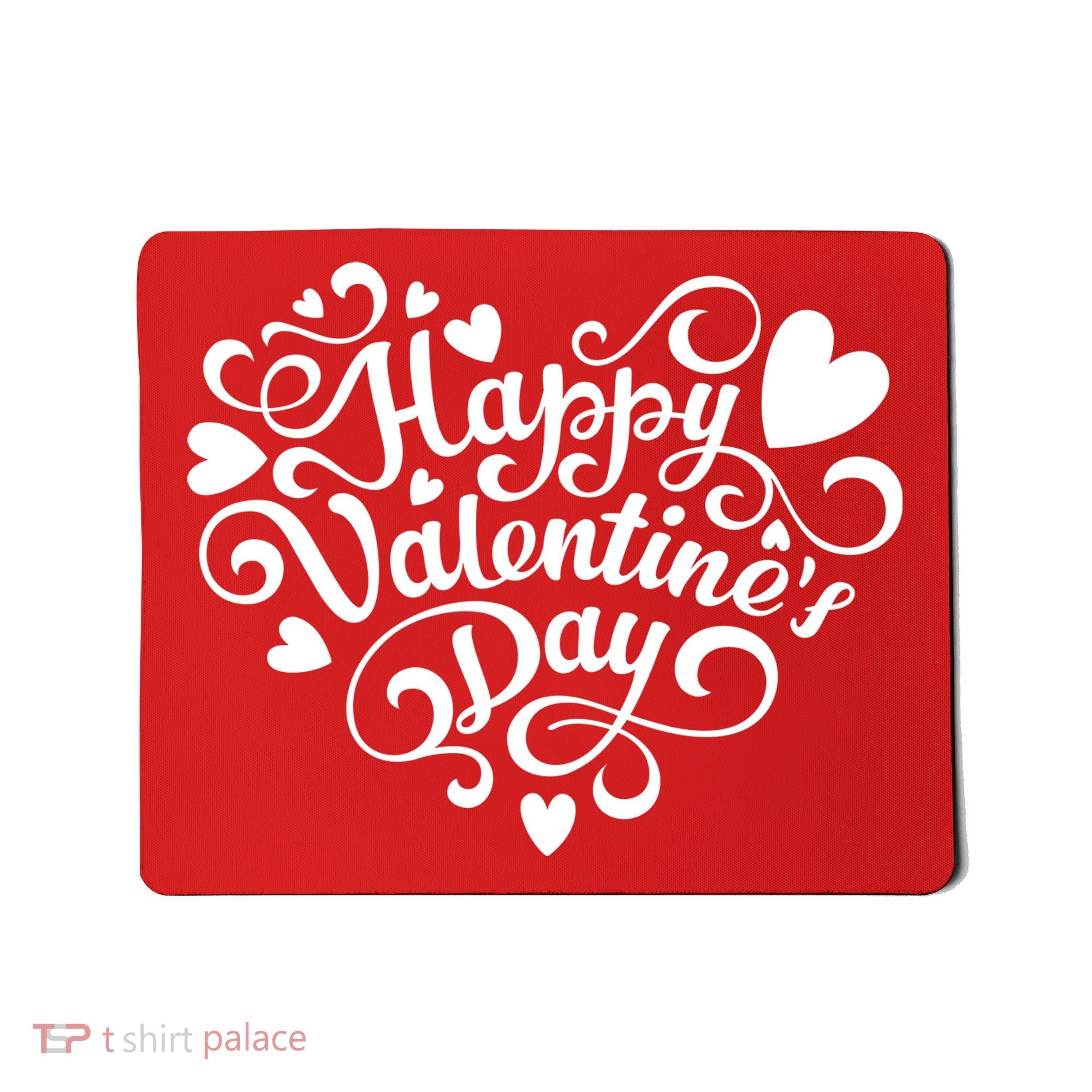 Happy Valentines Day Shaped Heart Mousepad