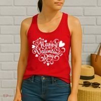 Happy Valentines Day Shaped Heart Women's Tank Top thumb 2