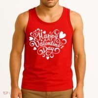 Happy Valentines Day Shaped Heart Tank Top thumb 3