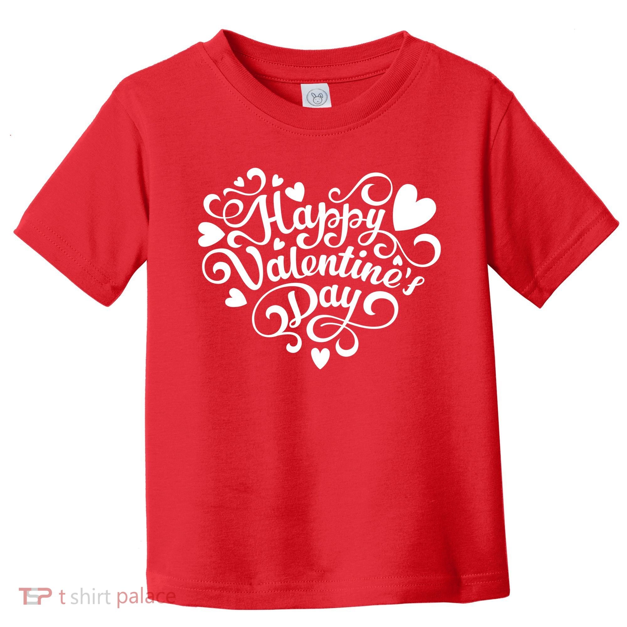Happy Valentines Day Shaped Heart Toddler T-Shirt