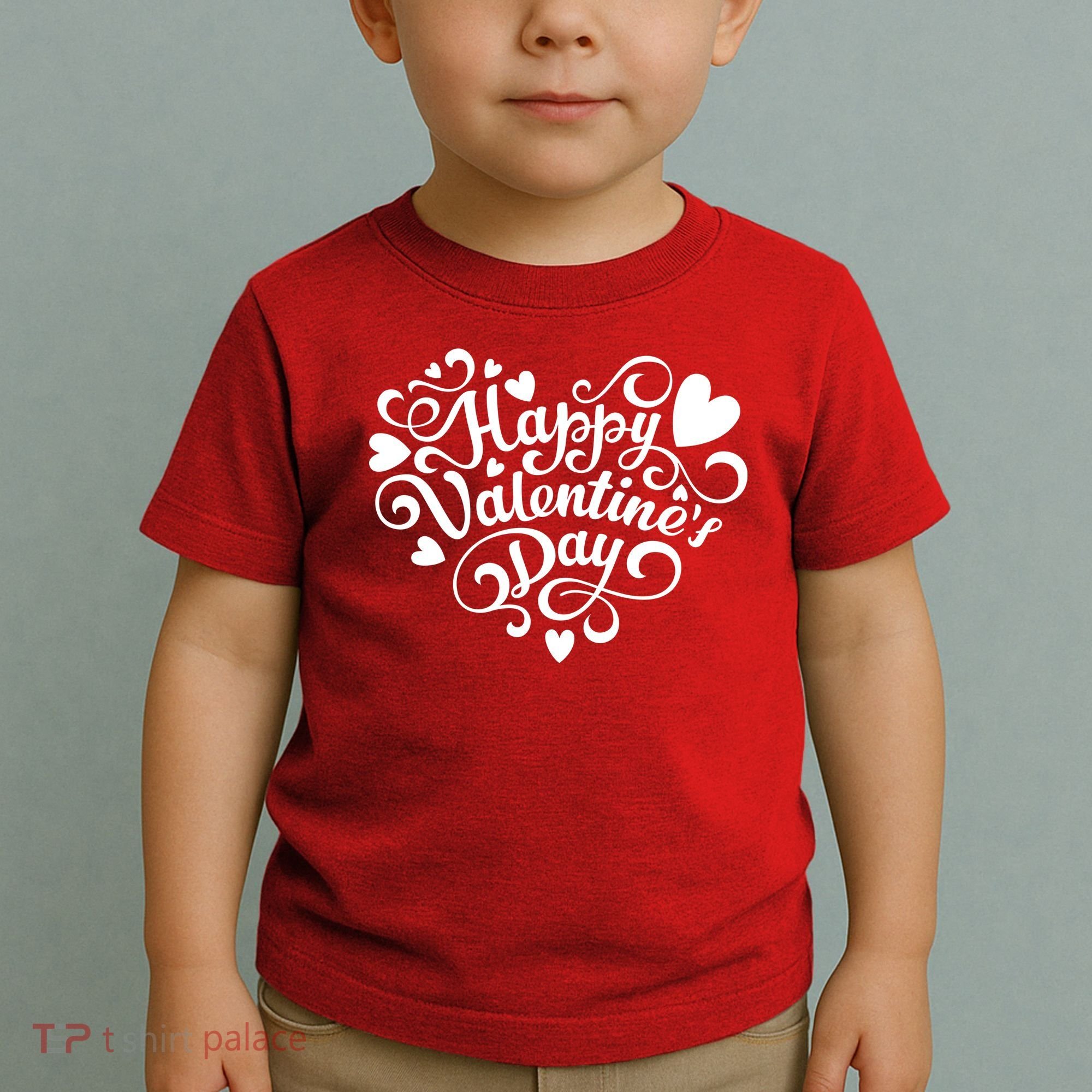 Happy Valentines Day Shaped Heart Toddler T-Shirt