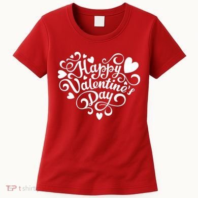 Happy Valentines Day Shaped Heart Women's T-Shirt