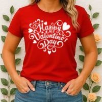 Happy Valentines Day Shaped Heart Women's T-Shirt thumb 2