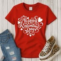 Happy Valentines Day Shaped Heart Women's T-Shirt thumb 3