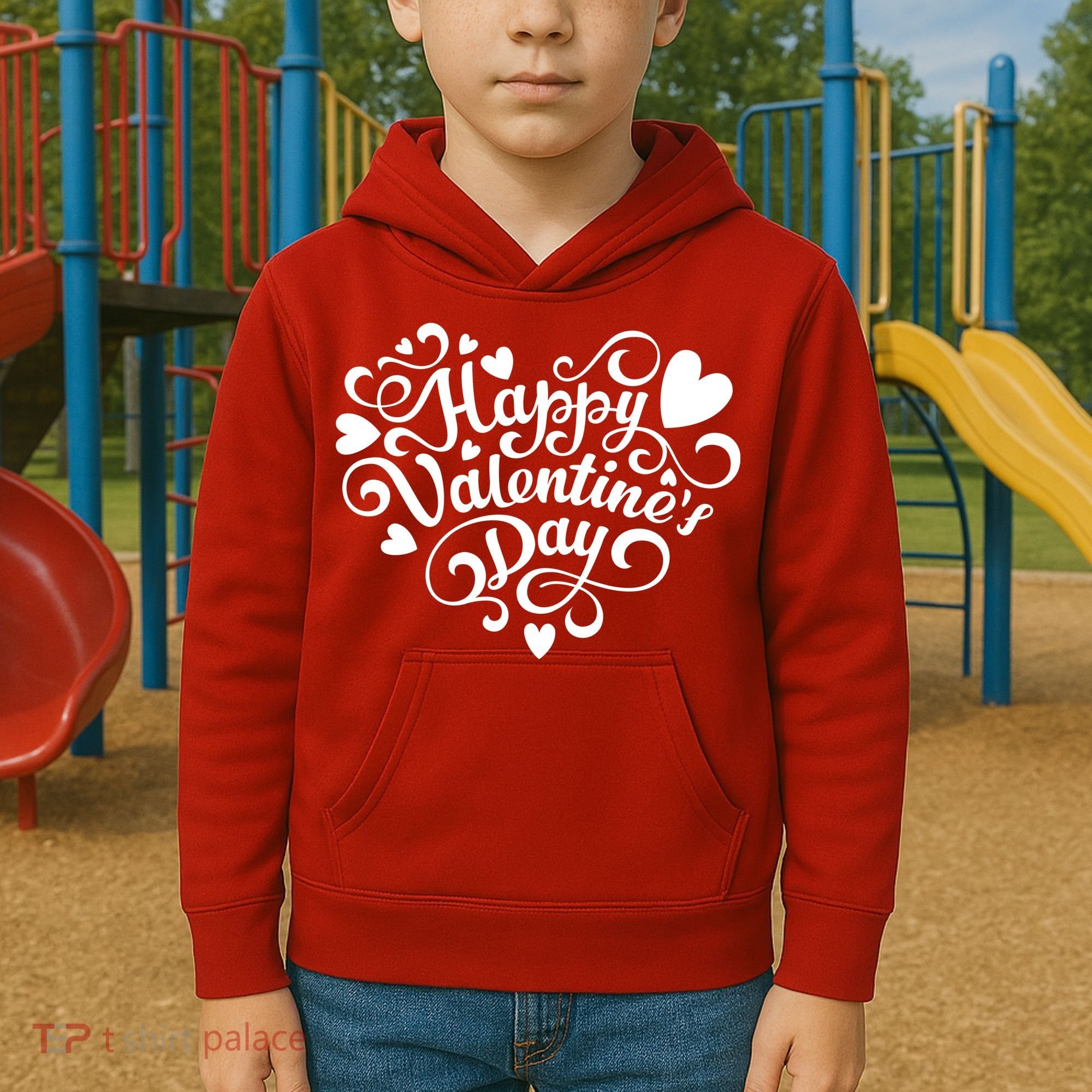Happy Valentines Day Shaped Heart Kids Hoodie