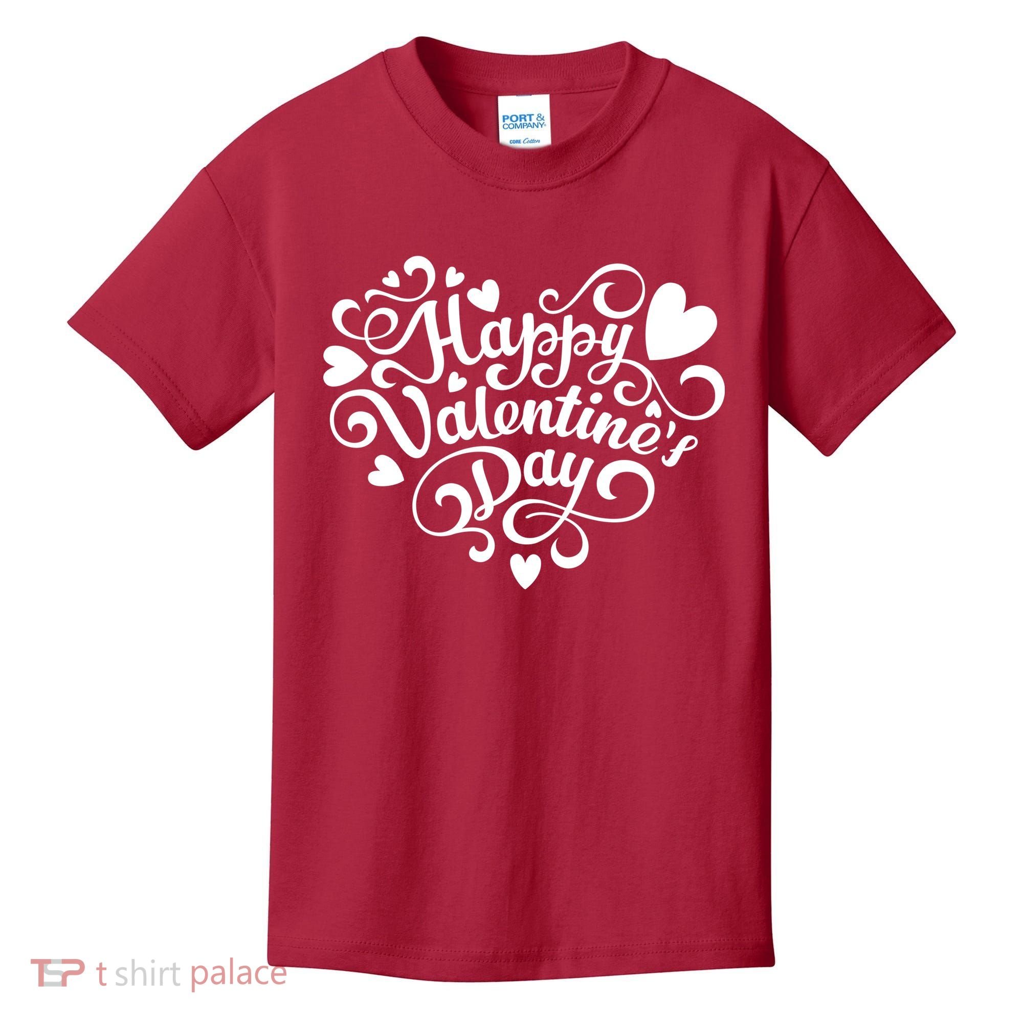 Happy Valentines Day Shaped Heart Kids T-Shirt