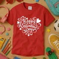 Happy Valentines Day Shaped Heart Kids T-Shirt thumb 3