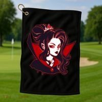 Halloween Dracula Vampire Princess Golf Towel thumb 1