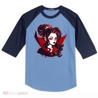 Halloween Dracula Vampire Princess Raglan Baseball Sleeve Shirt thumb 0