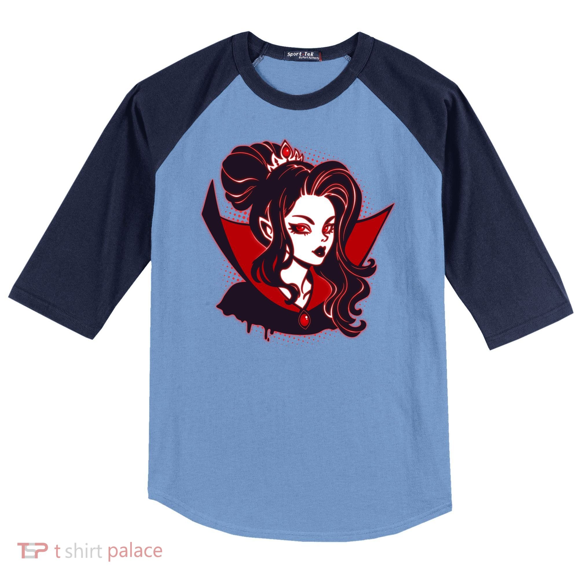 Halloween Dracula Vampire Princess Raglan Baseball Sleeve Shirt