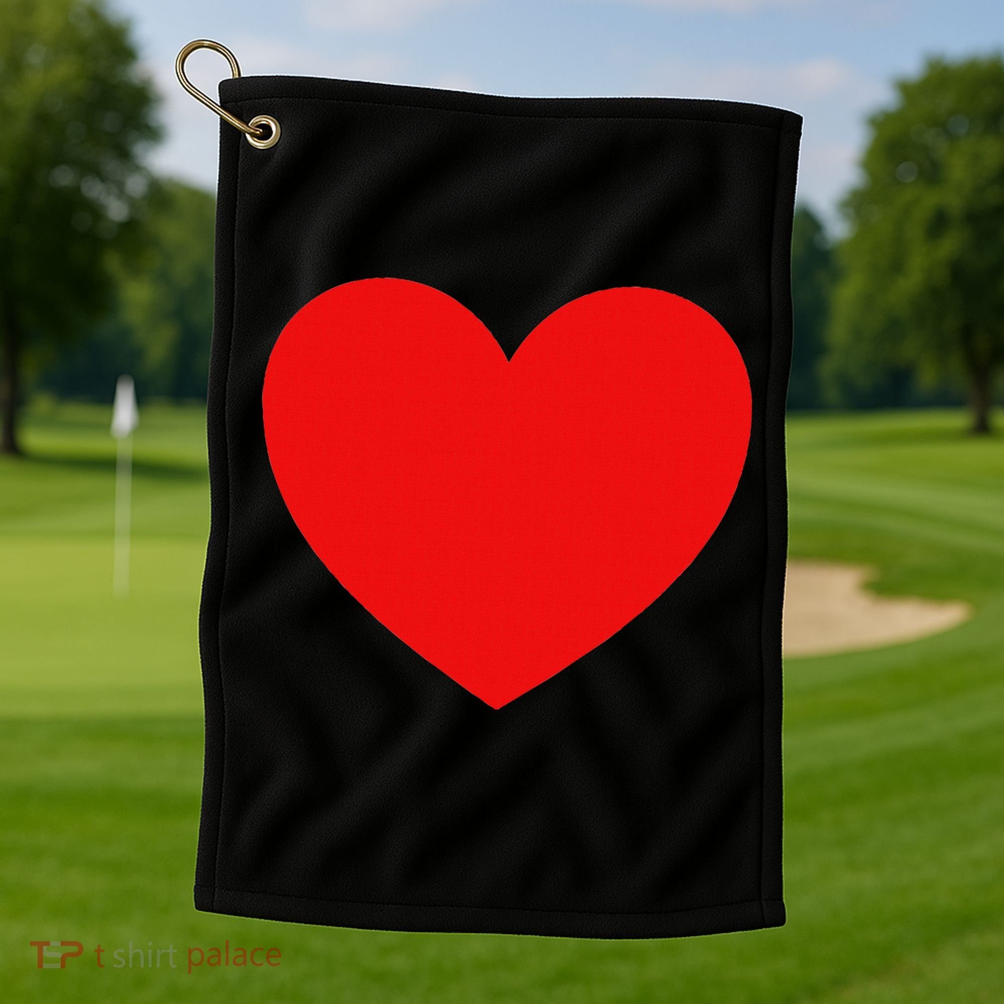 Heart Valentines Day Graphic Novelty Love Heart Golf Towel