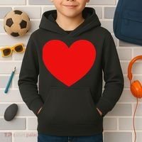 Heart Valentines Day Graphic Novelty Love Heart Kids Hoodie thumb 2