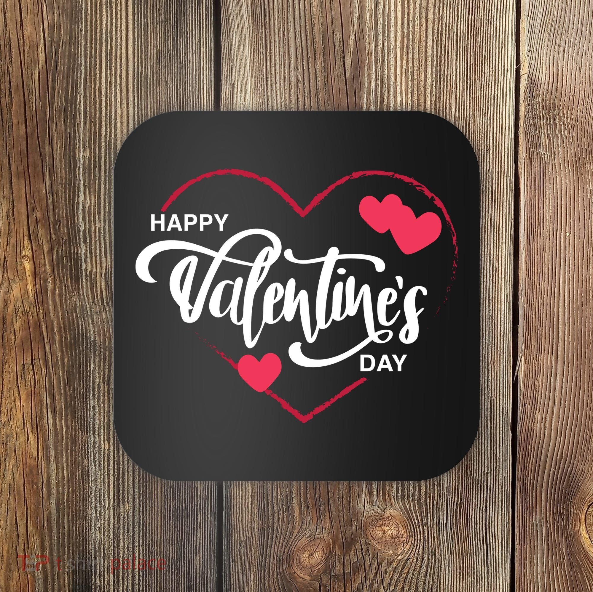 Happy Valentines Day Heart Cute Gift Coaster