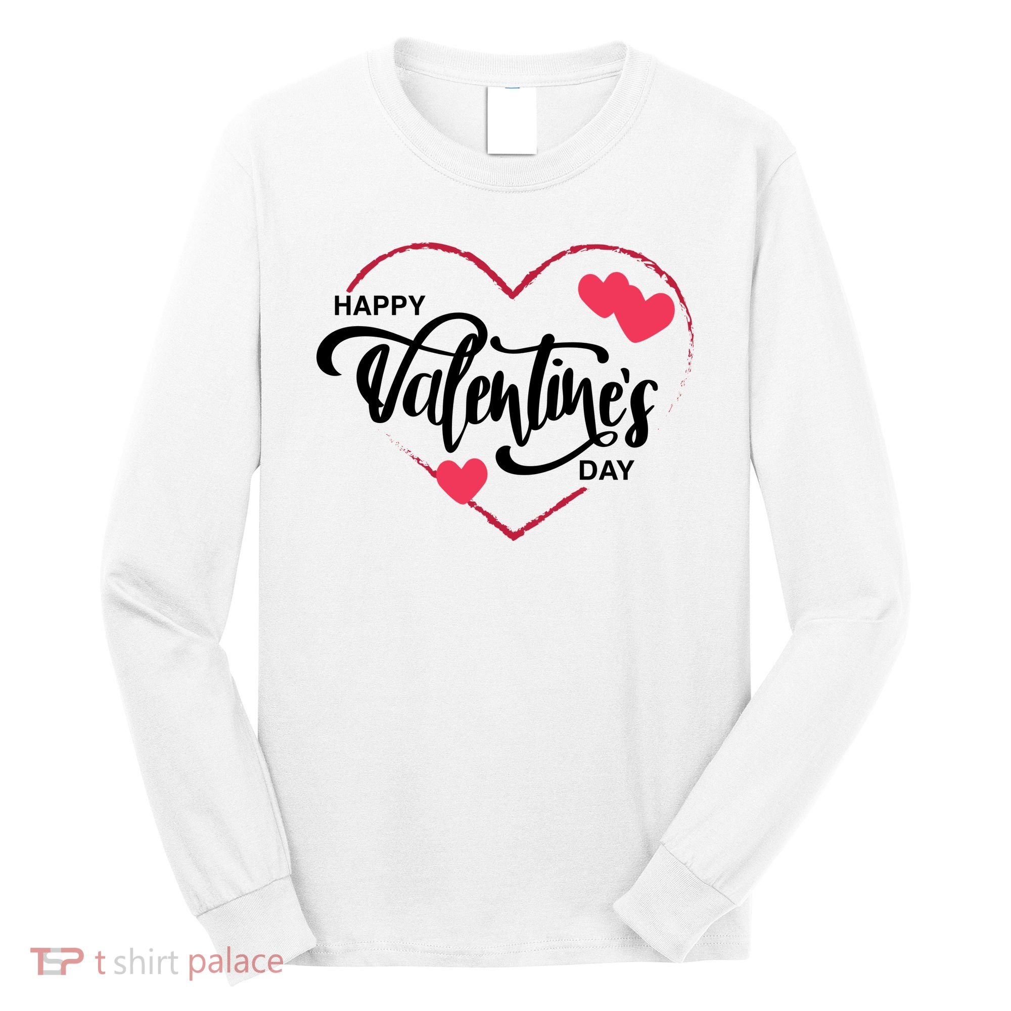 Happy Valentines Day Heart Cute Gift Long Sleeve Shirt