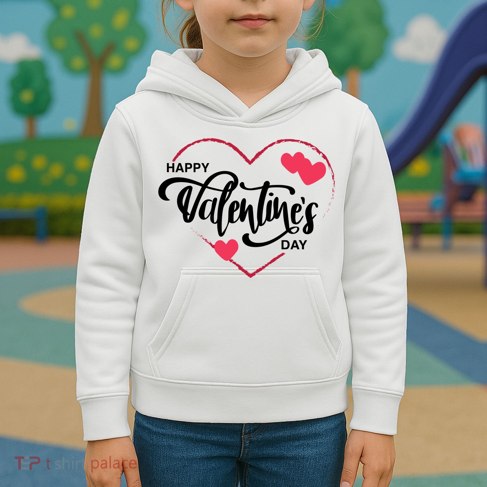 Happy Valentines Day Heart Cute Gift Kids Hoodie