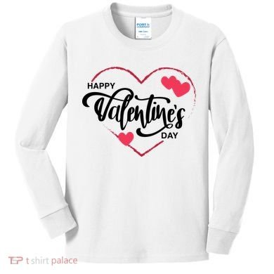 Happy Valentines Day Heart Cute Gift Kids Long Sleeve Shirt