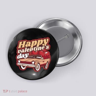 Happy Valentine's Day Vintage Car Button