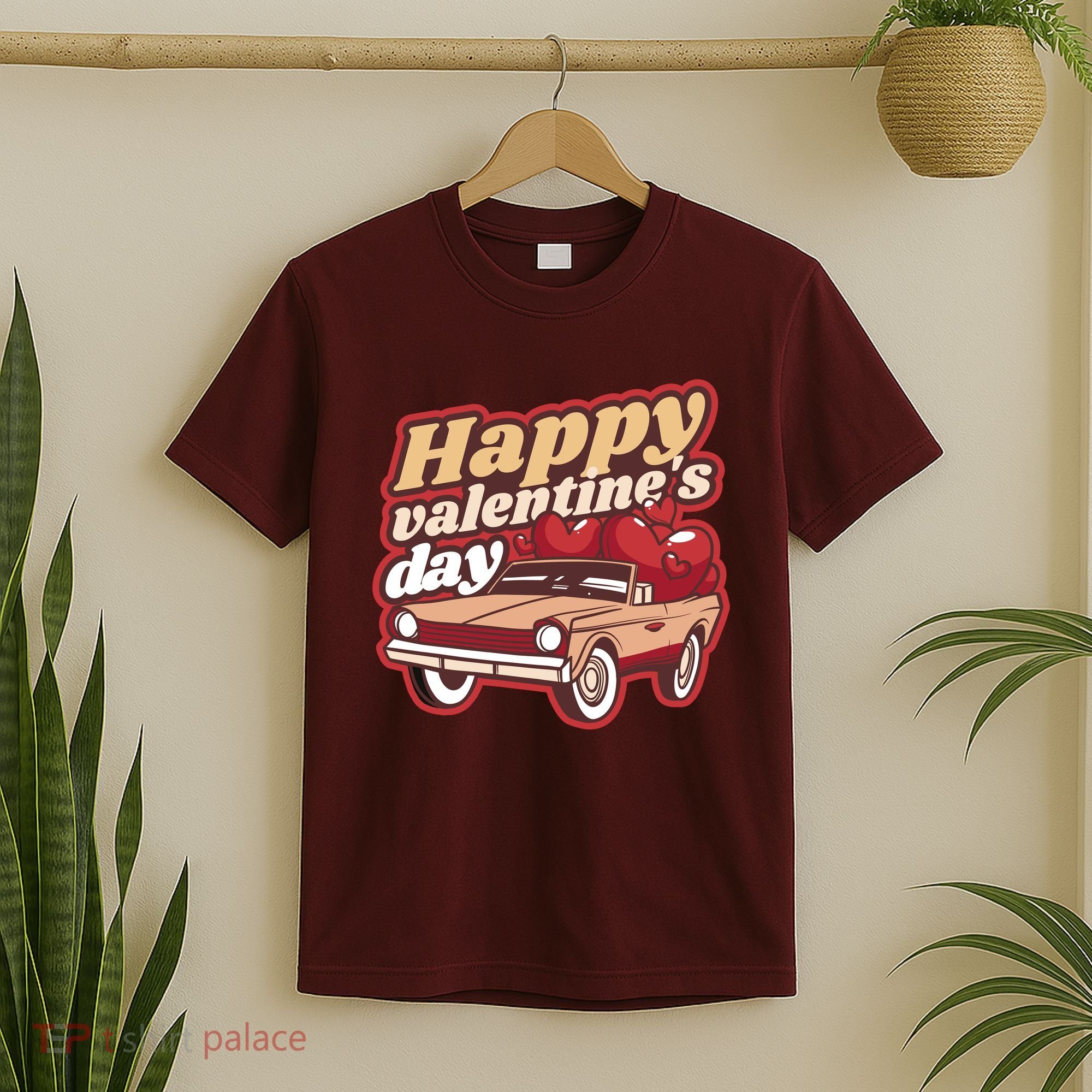 Happy Valentine's Day Vintage Car T-Shirt