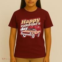 Happy Valentine's Day Vintage Car T-Shirt thumb 4