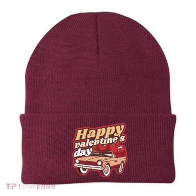 Happy Valentine's Day Vintage Car Beanie