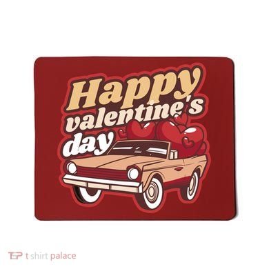Happy Valentine's Day Vintage Car Mousepad