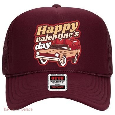 Happy Valentine's Day Vintage Car Hat