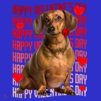 Happy Valentines Day Dachshund Dog & Red Hearts Gift For Boy Girl Women's Tank Top thumb 5