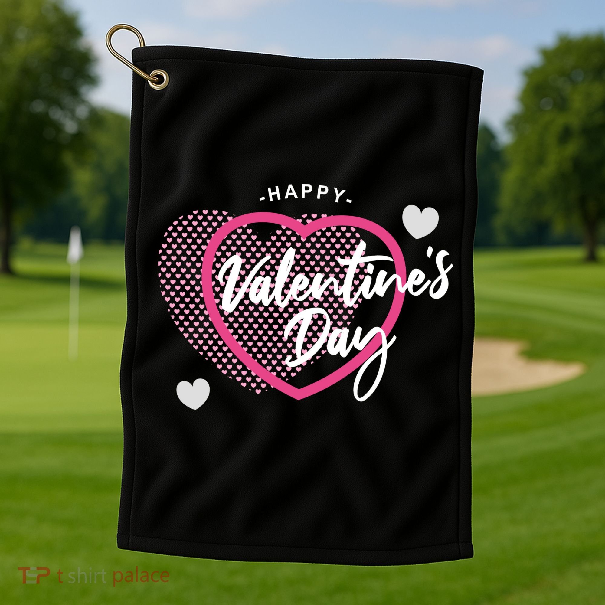 Happy Valentine's Day Golf Towel