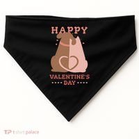 Happy Valentines Day Dog Tail Heart USA-Made Doggie Bandana thumb 0