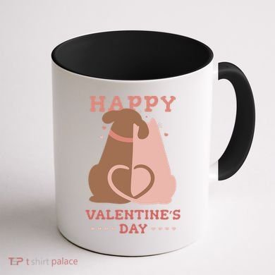 Happy Valentines Day Dog Tail Heart Coffee Mug back