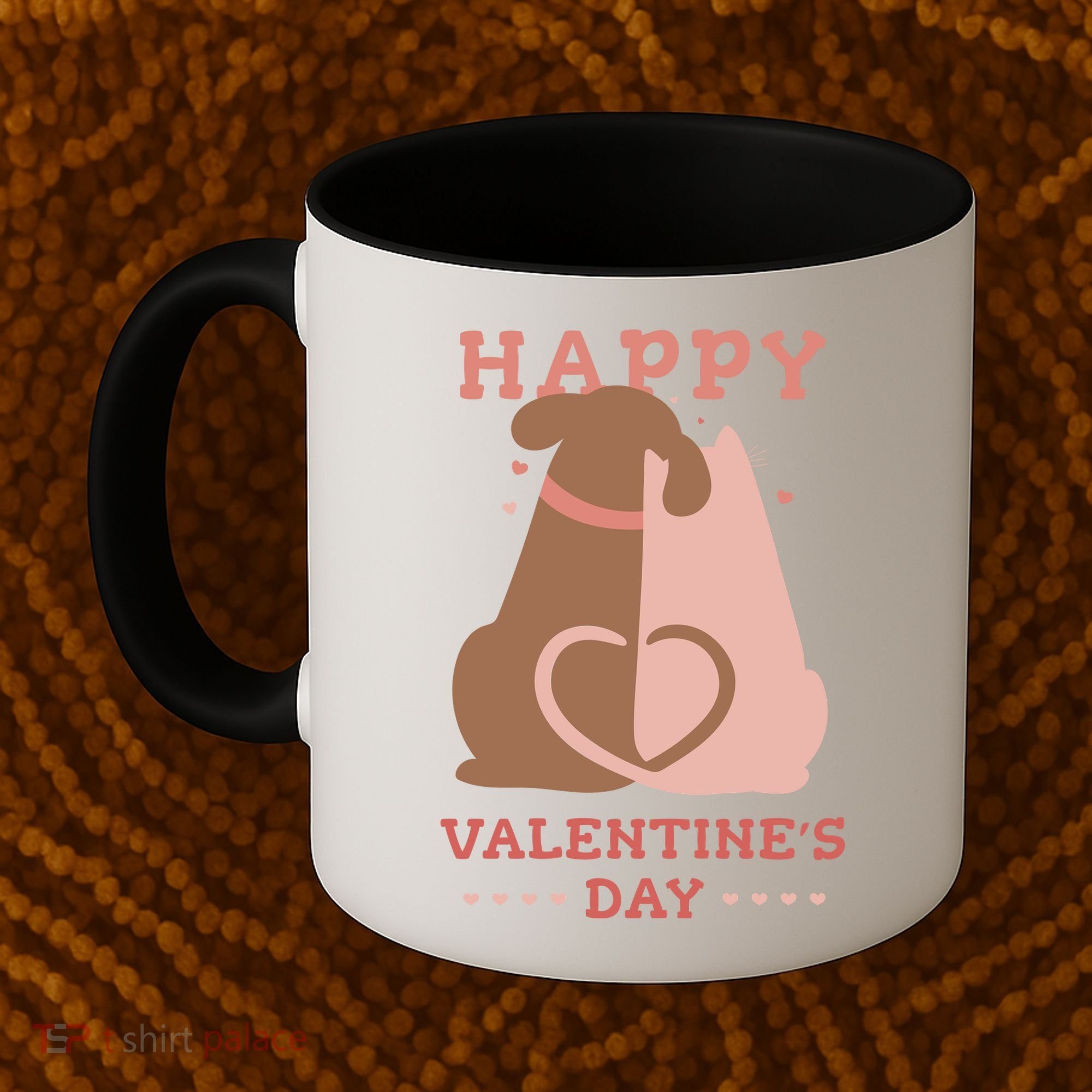 Happy Valentines Day Dog Tail Heart Coffee Mug