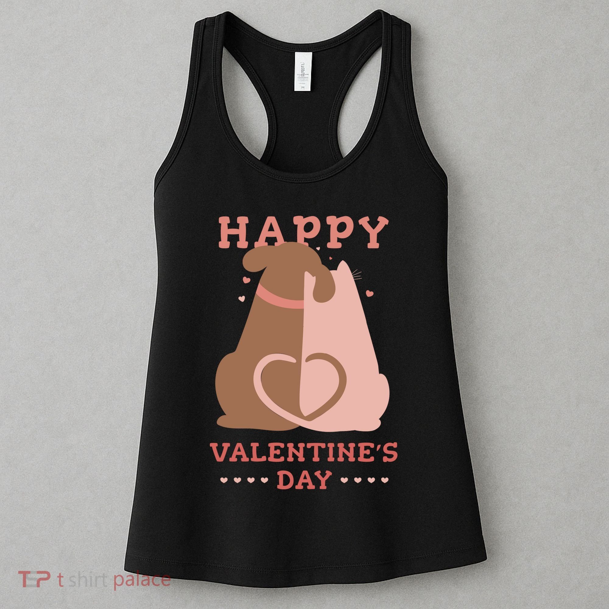 Happy Valentines Day Dog Tail Heart Women's Tank Top