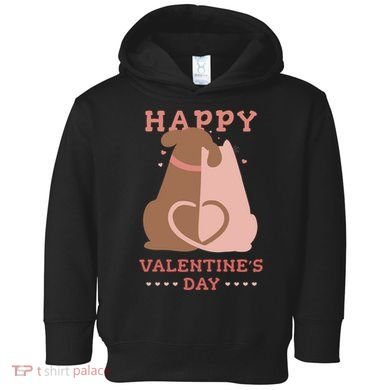Happy Valentines Day Dog Tail Heart Toddler Hoodie
