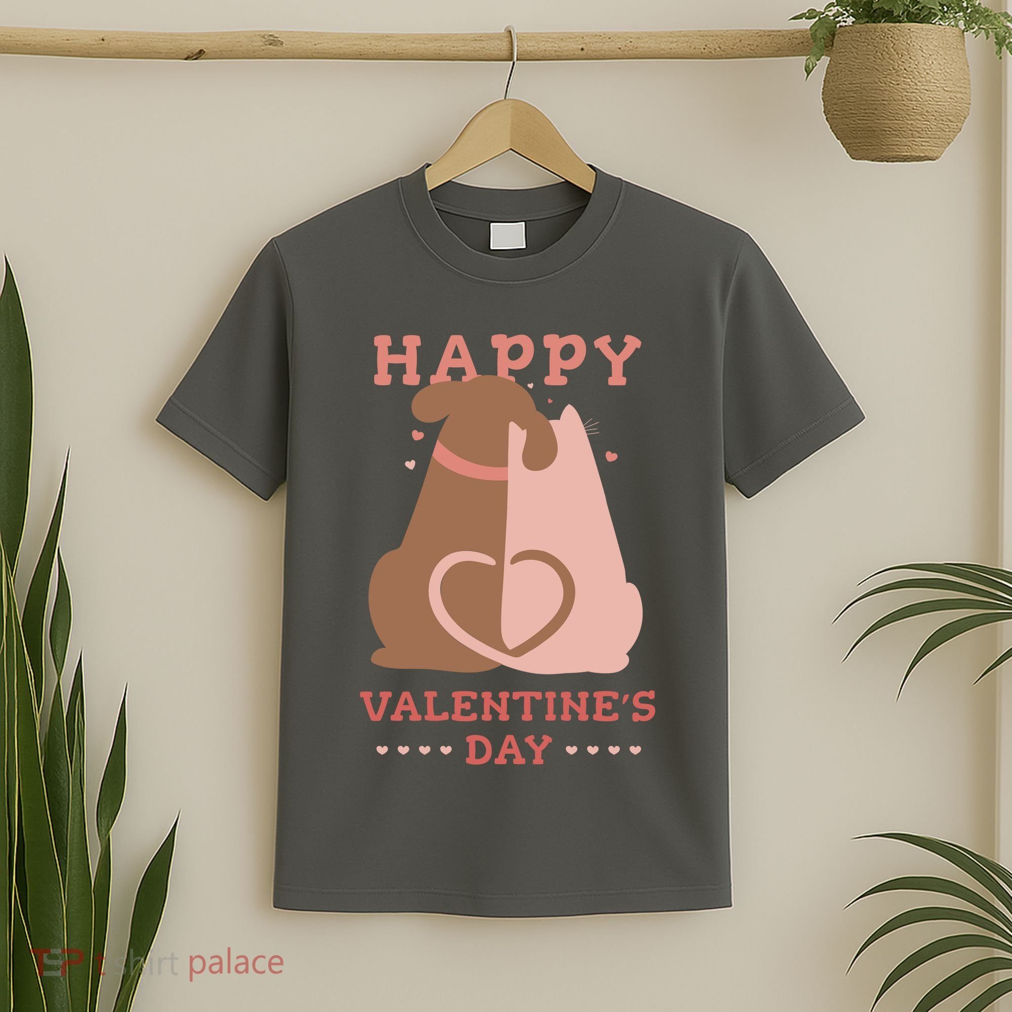 Happy Valentines Day Dog Tail Heart T-Shirt