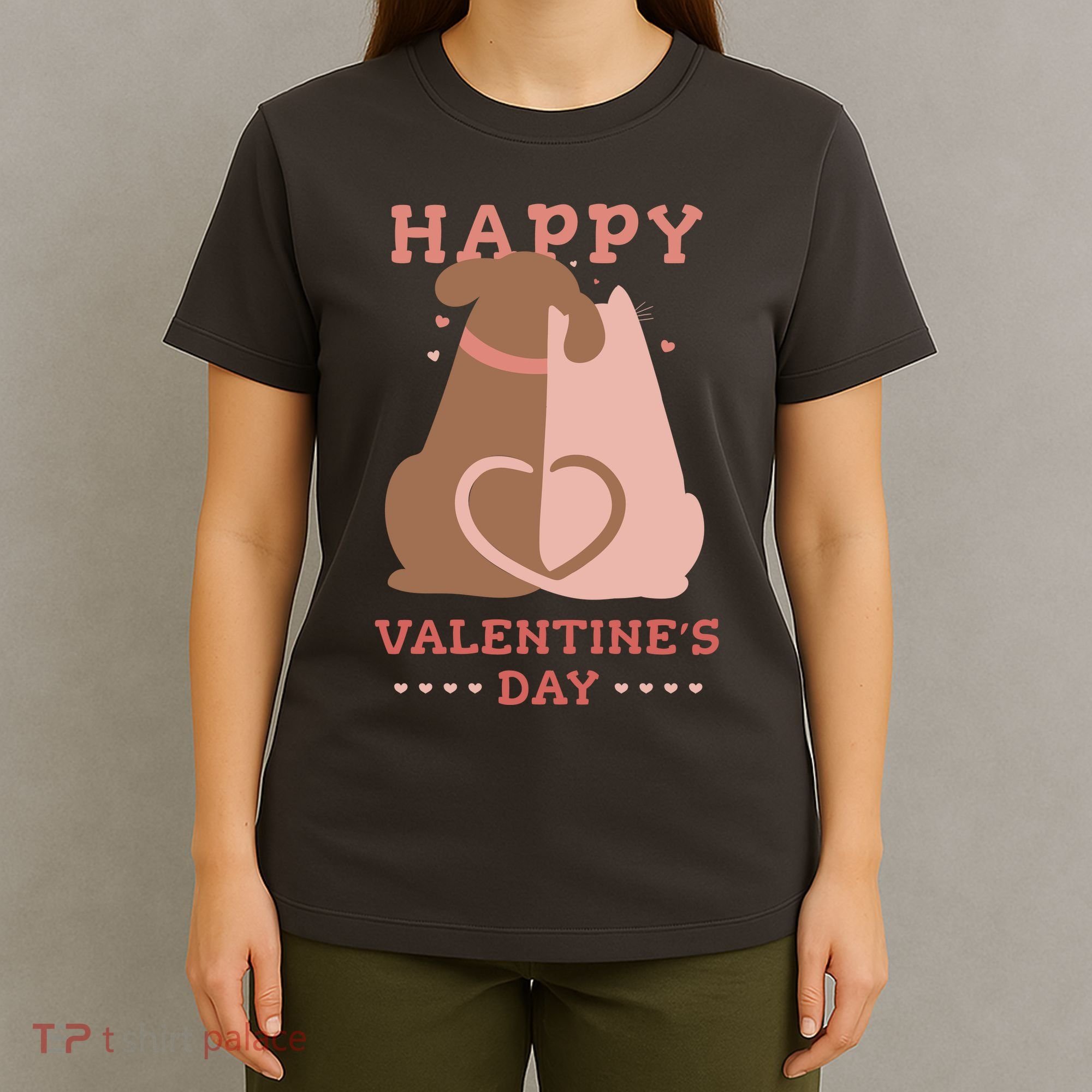 Happy Valentines Day Dog Tail Heart T-Shirt