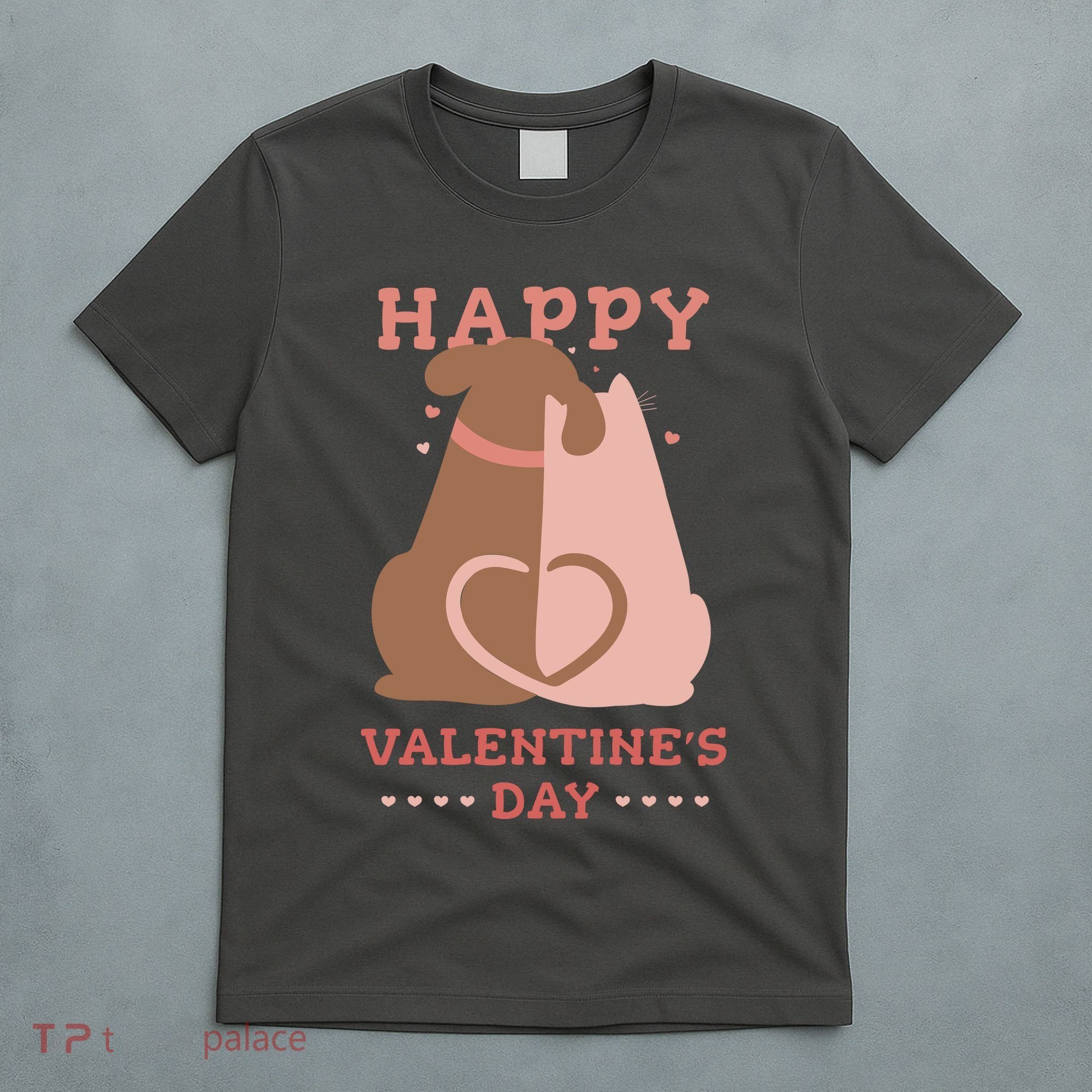 Happy Valentines Day Dog Tail Heart T-Shirt