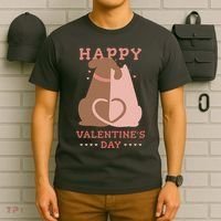 Happy Valentines Day Dog Tail Heart T-Shirt thumb 6