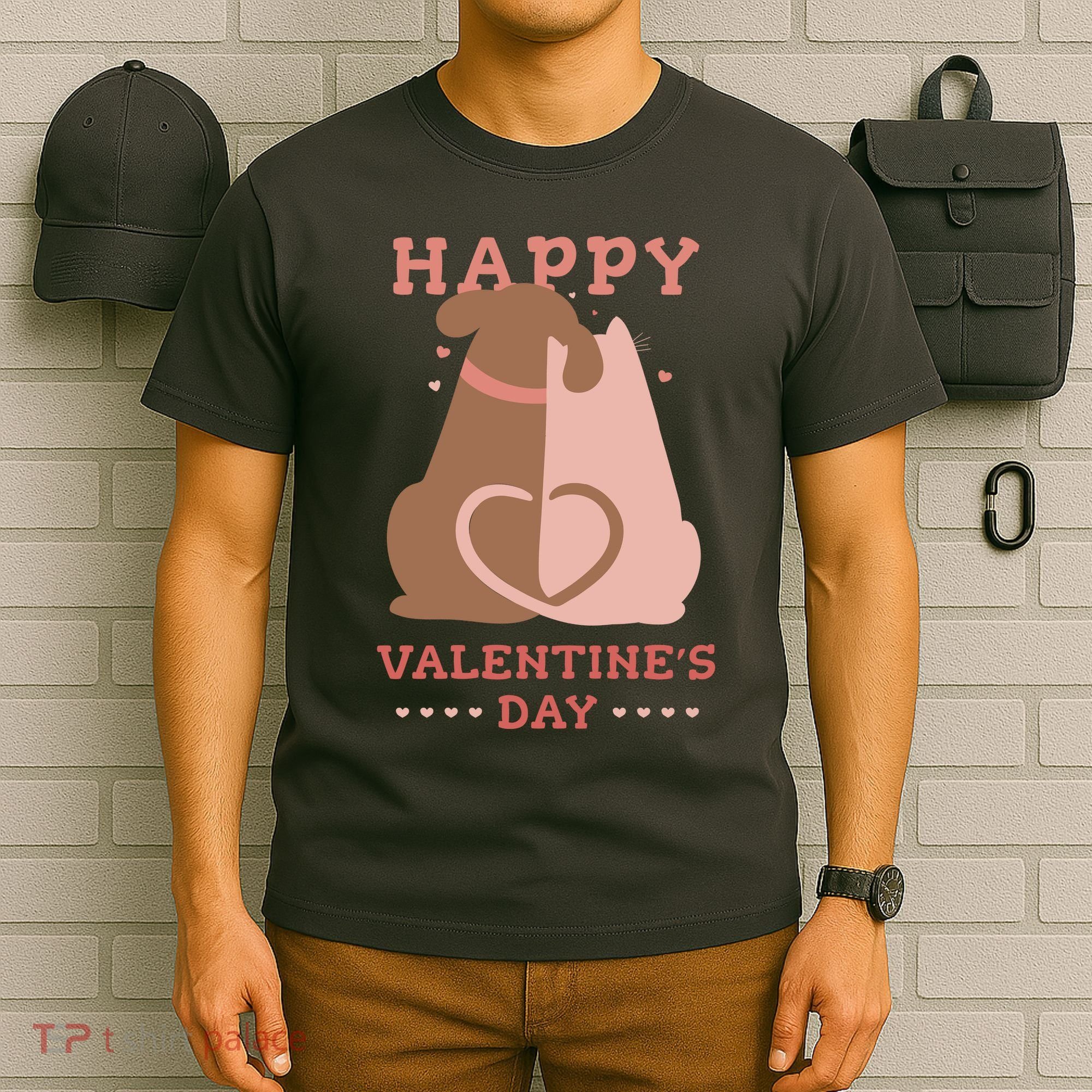 Happy Valentines Day Dog Tail Heart T-Shirt
