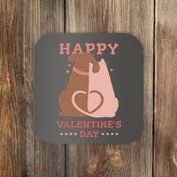 Happy Valentines Day Dog Tail Heart Coaster thumb 0