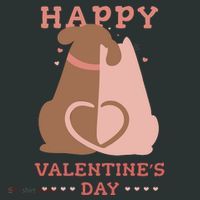 Happy Valentines Day Dog Tail Heart Coaster thumb 2
