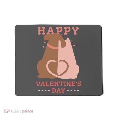 Happy Valentines Day Dog Tail Heart Mousepad