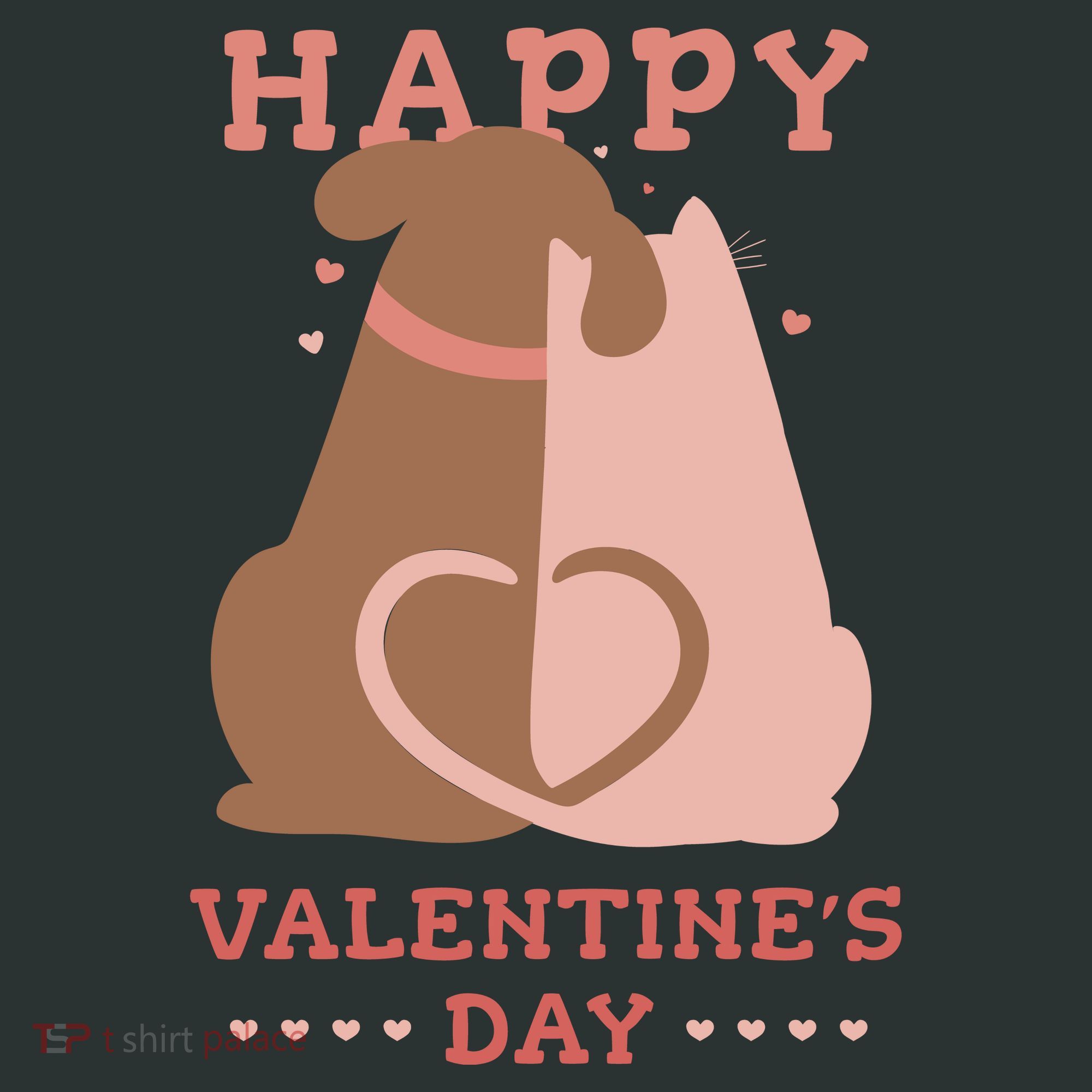 Happy Valentines Day Dog Tail Heart Mousepad