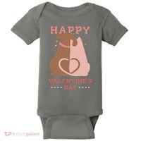 Happy Valentines Day Dog Tail Heart Baby Bodysuit thumb 0