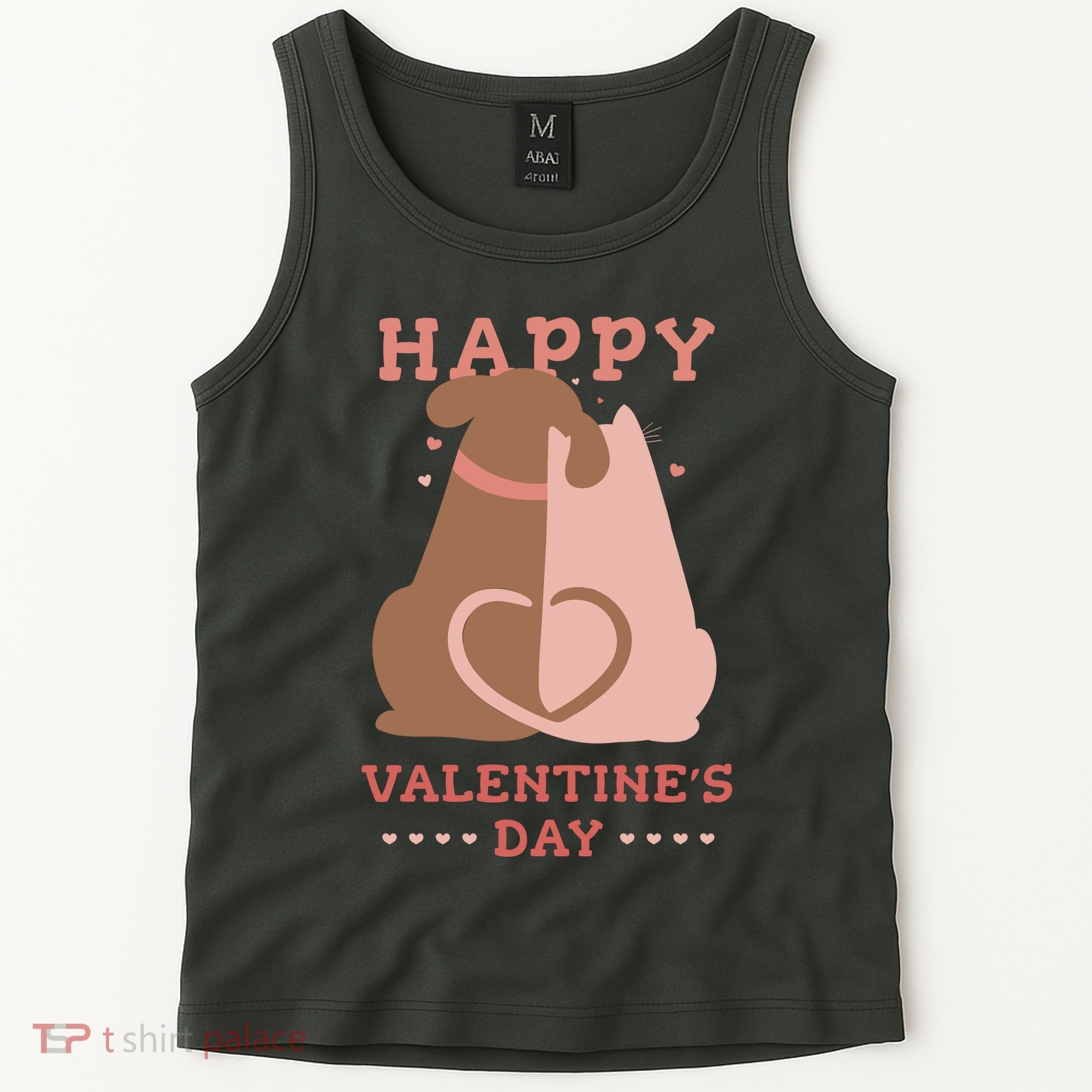 Happy Valentines Day Dog Tail Heart Tank Top