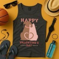Happy Valentines Day Dog Tail Heart Tank Top thumb 4
