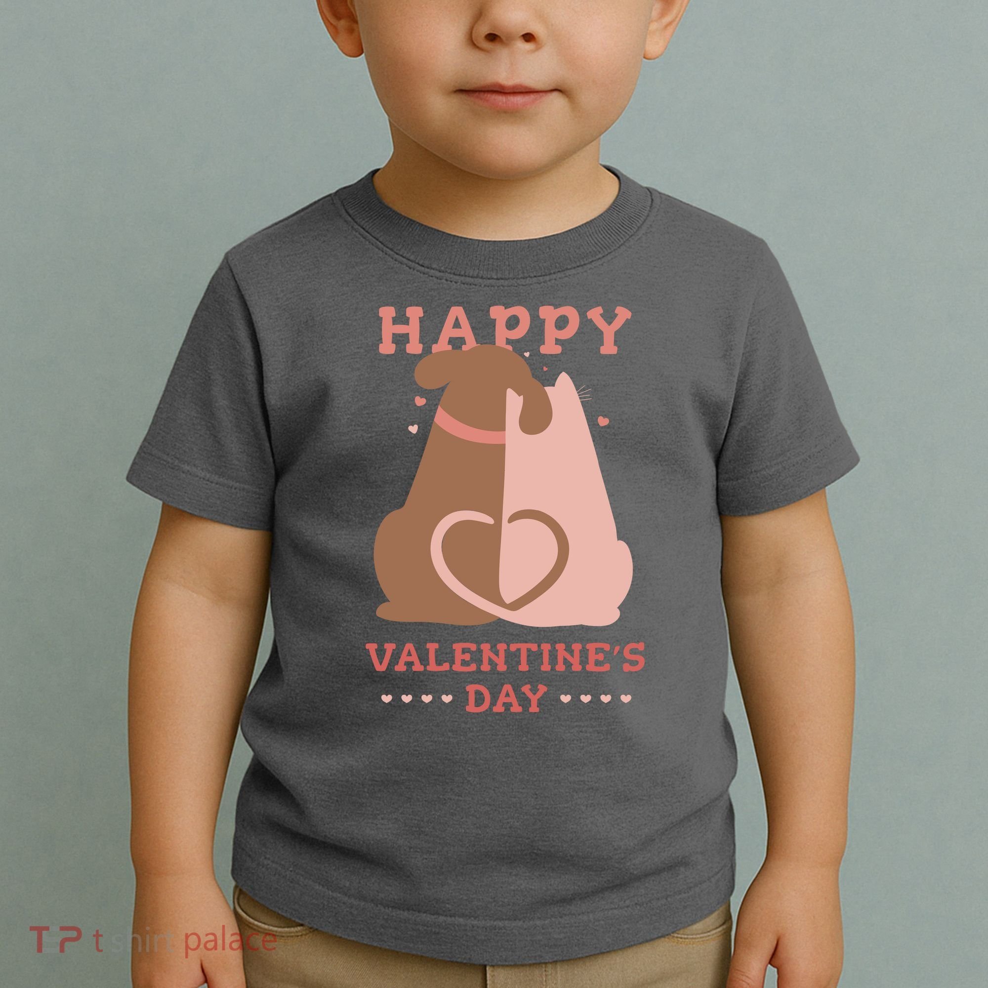 Happy Valentines Day Dog Tail Heart Toddler T-Shirt