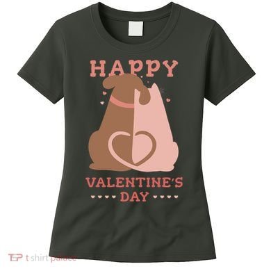 Happy Valentines Day Dog Tail Heart Women's T-Shirt