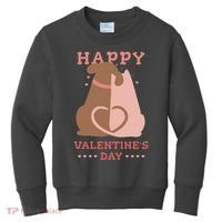 Happy Valentines Day Dog Tail Heart Kids Sweatshirt thumb 0