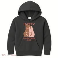 Happy Valentines Day Dog Tail Heart Kids Hoodie thumb 0